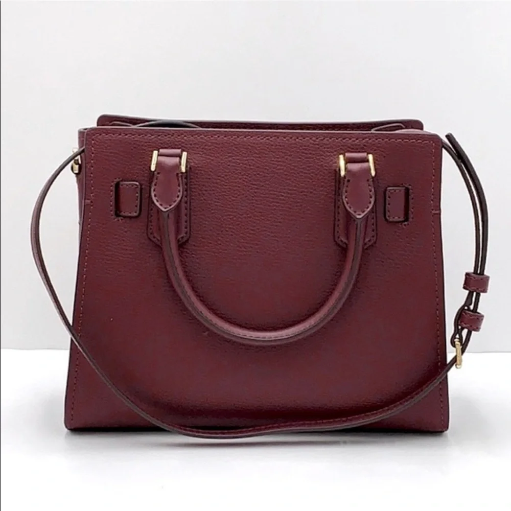 Michael Kors Hamilton Small Satchel Shoulder Crossbody Bag Dark Cherry color